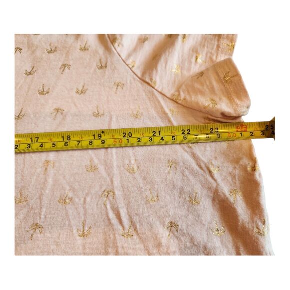 Lane Bryant T-Shirt Size 18/20 Pink w Gold Metallic Palm Trees Short Sleeve Tee - Picture 8 of 11